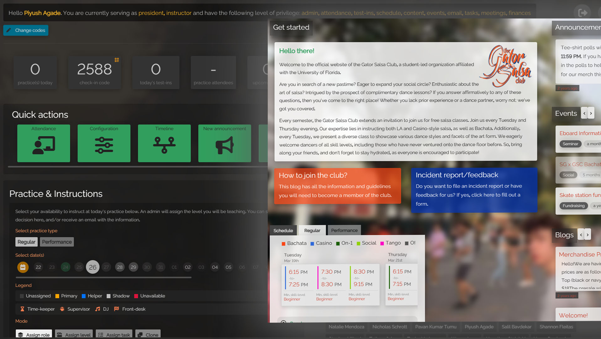 Screenshot of the web application